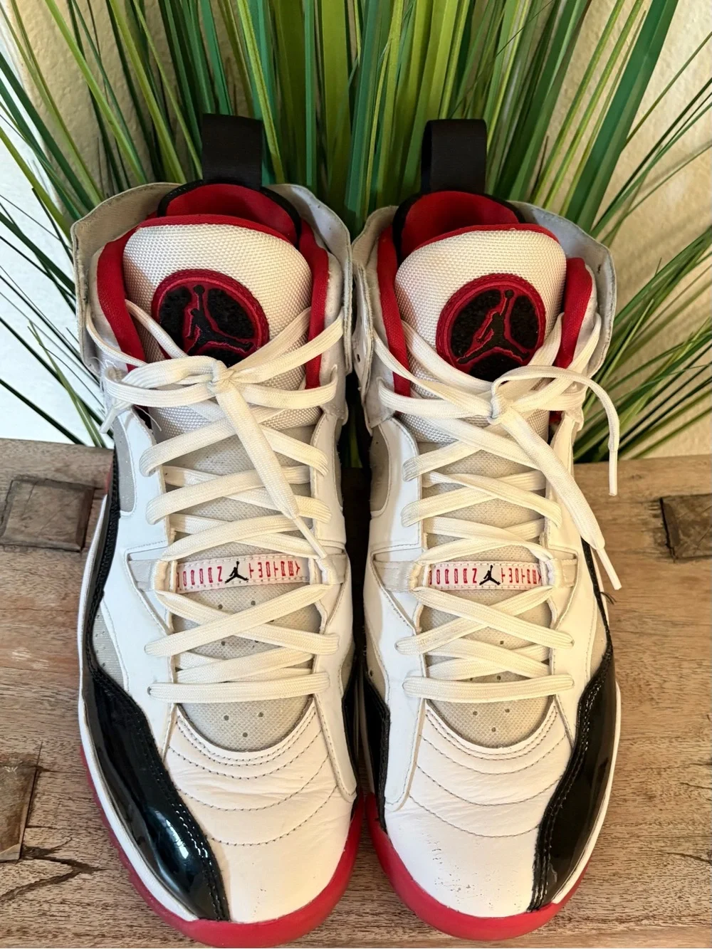 Air Jordan Jumpman Two Trey White Black Gym Red Sneakers